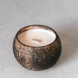 Coconut Shell Soy Candles w/ Crackling Wooden Wick